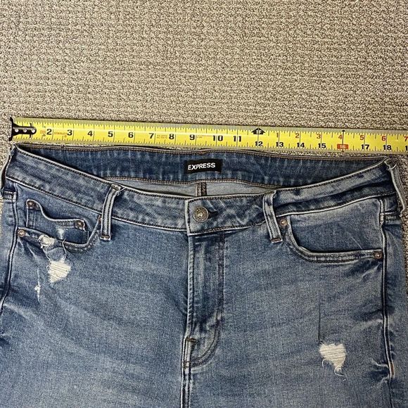 Express Jeans Slim Skinny Jeans Mens Size 32x32 Mid Wash Blue Stretch Denim - Picture 4 of 12